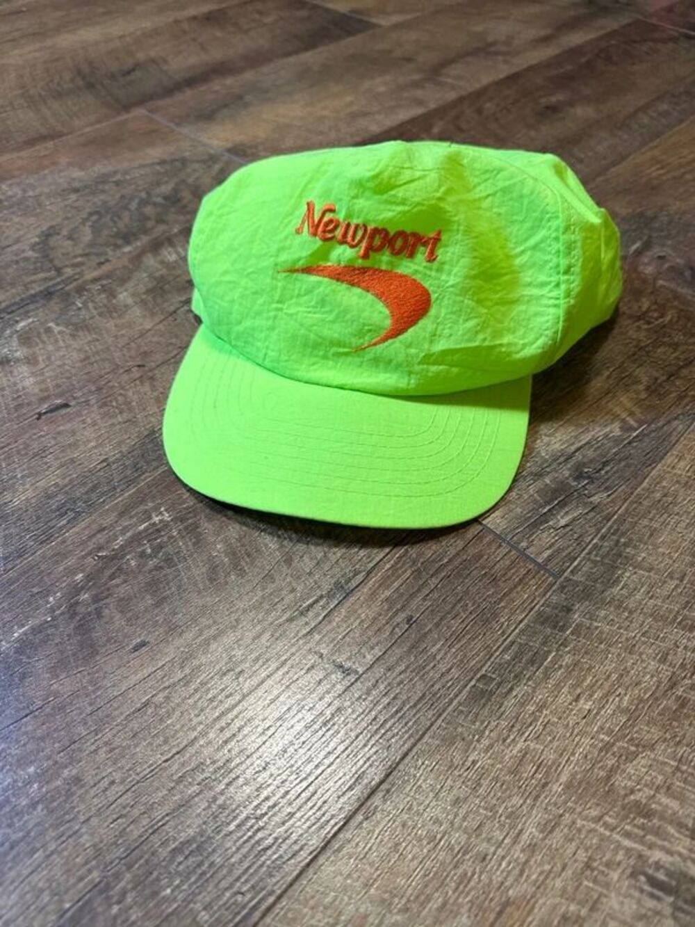 Vtg Newport Neon Green Trucker Hat Promo 90’s Y2K